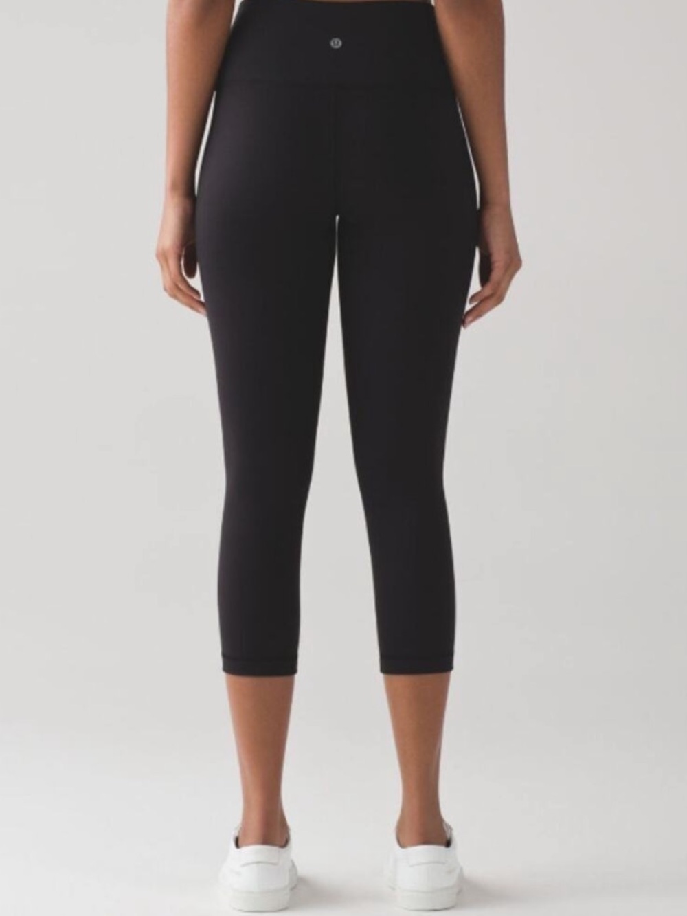 Lululemon Black Wunder Under Crop (Hi-Rise) *Full-On Luon 21" Leggings - Picture 2 of 8